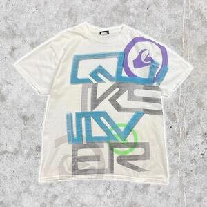 2000's Big Multi-Color Spellout Graphic Quiksilver T-Shirt